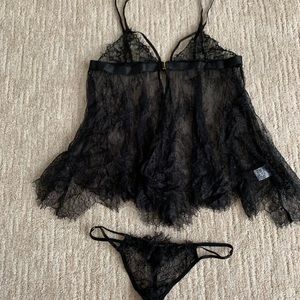 sexy black lace lingeri set  one size